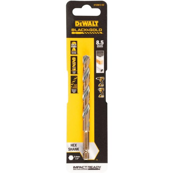 Свердло по металу 8,5 мм EXTREME IMPACT Black & Gold DeWALT DT20613