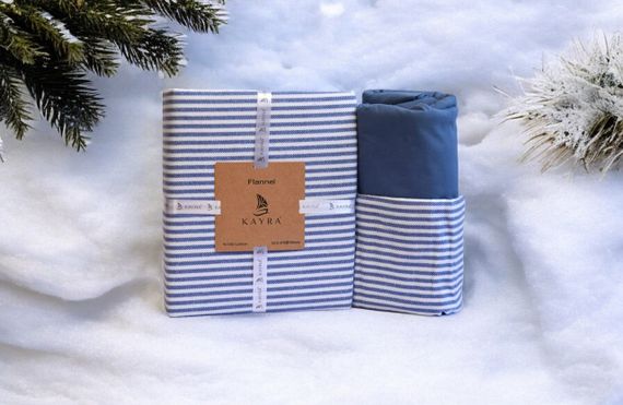 Комплект постельного белья Kayra Flanel 200×220 см Serit Mavi | Зображення 6