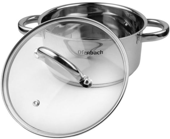 Каструля індукційна Ofenbach Casserole із нержавіючої сталі 2л зі скляною кришкою | Зображення 3