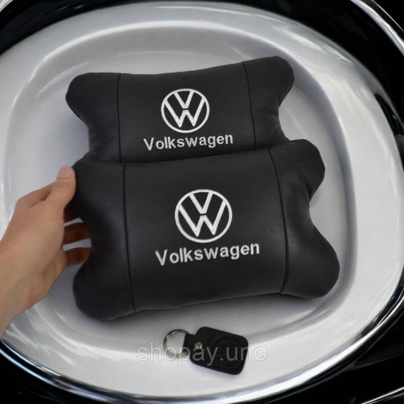 Подголовник-подушка для автомобиля под шею Volkswagen, Подарок мужчине водителю, Автоподушка подарок QB-96 | Зображення 3