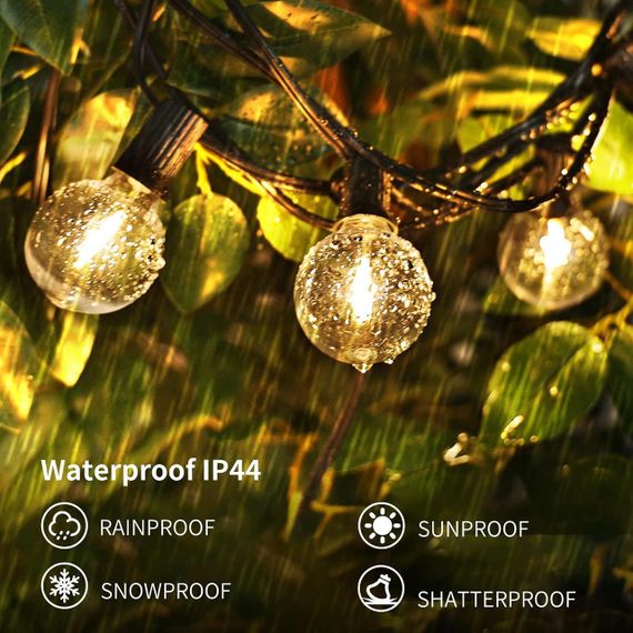 Світлодіодна гірлянда Yuusei Guinguette — 45,7 м, 75 ламп G40 + 2 запасні, водонепроникна, для вулиці та дому | Зображення 7