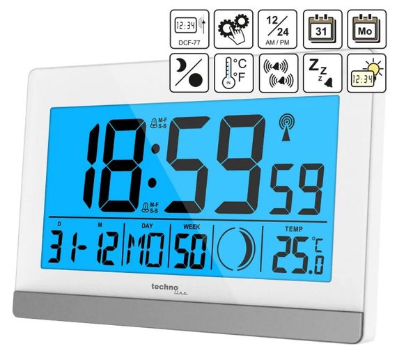 Годинник настільний Technoline WS8056 White/Silver (WS8056) | Зображення 1