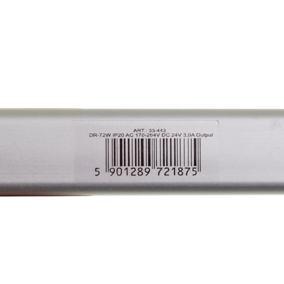 Блок питания светодиодный 3,0A DR-72W IP20 AC 170-264V DC 24V 3,0A | Зображення 3