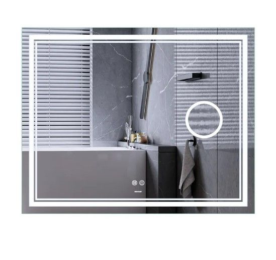 Дзеркало Mixxus Premium QUADRO MR20-100x80 (LED Touch, Anti-fog, лінза) (MP6623)