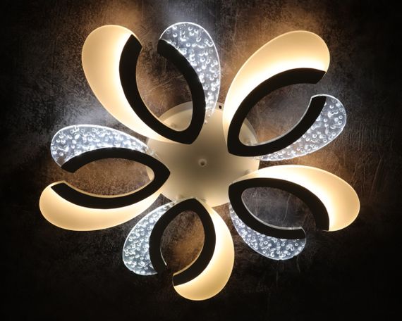Люстра світлодіодна стельова LED світильник для квартири на стелю лед з пультом 25609 Білий 8х62х62 см.