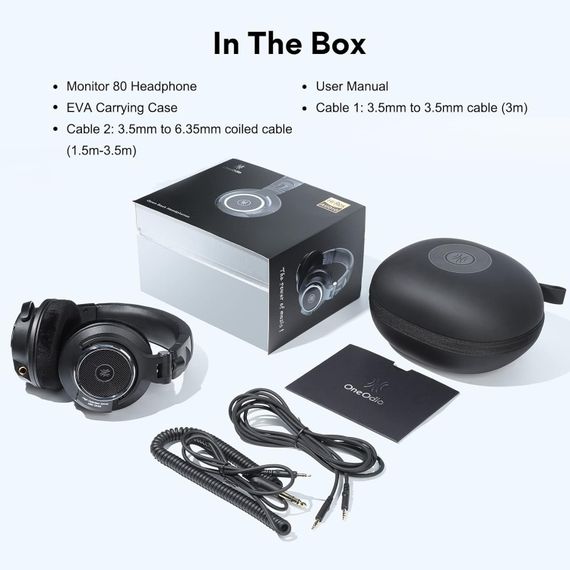 Гарнітура OneOdio Monitor 80, 3,5мм/6,35мм, з кейсом, Black | Зображення 5