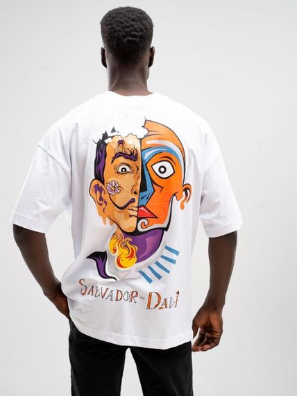 Футболка мужская с принтом повседневная L Белая