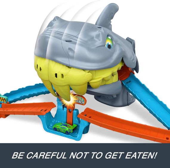 Трек Хот Вілс Сіті Небезпечні істоти Пляжна атака акули Оригінал Hot Wheels City Shark Chomp Beach | Зображення 6