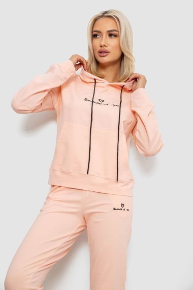 Спортивний костюм жіночий двонитка, колір персиковий, 214R1419-002 | Зображення 1