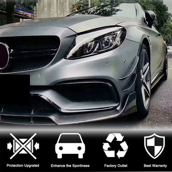 Накладки на передній бампер (для C63 AMG 2015-2019, Карбон) для Mercedes C-сlass W205 рр | Зображення 2