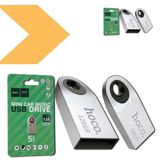 Флеш-пам'ять HOCO UD9 USB2.0 128Gb сталевий (MAW-41758_1046) | Зображення 1