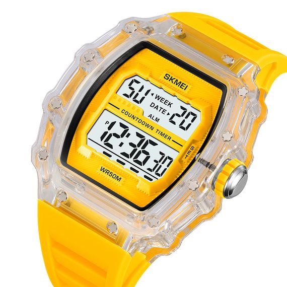 Чоловічий годинник Skmei 2296WTYL White-Yellow | Зображення 2