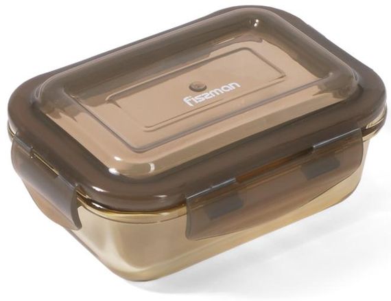 Контейнер для продуктів Fissman Luxor 370мл скляний, 14.5x10.5x6см