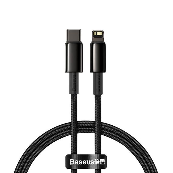 Дата кабель Baseus Tungsten Gold Type-C to Lightning PD 20W (2m) (CATLWJ) Чорний