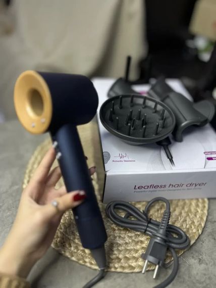 Фен Super Hair Dryer синій з іонізацією та турборежимом 5 насадок (Y-43) | Зображення 3