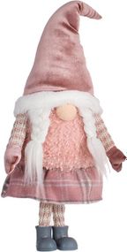 Интерьерная игрушка мягкая Подруга-Гномик 19х13х53см розовый с коричневым
