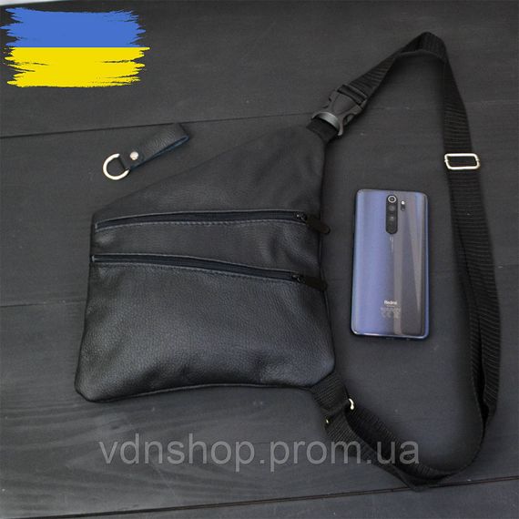 Чоловіча вулична сумка через плече, Сумка чоловіча легка через плече стильна слінг QG-11 | Зображення 1