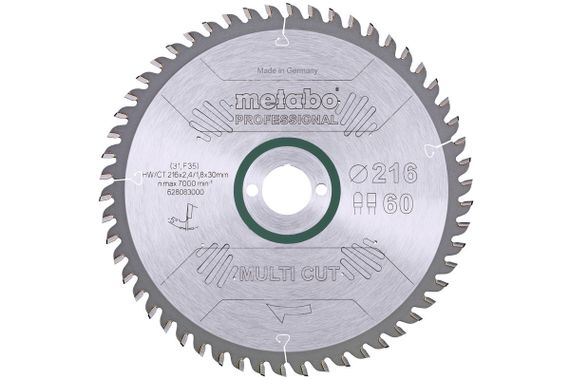 Диск пильний Metabo "multi cut - professional"  216x30 Z60 FZ/TZ 5°neg. (628083000)