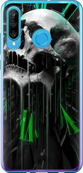 Чехол на Huawei P30 Lite Череп-часы "4100u-1651-17620"