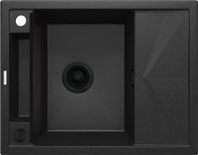 Мийка кухонна Deante Magnetic, граніт, прямокут., з крилом, 640х500х219мм, чаша - 1, врізна, металічний графіт (ZRM_G11A)