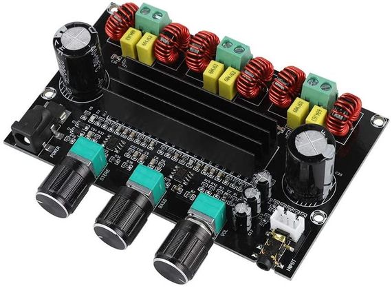 Усилитель звука в Корпусе XH-M574 TPA3116D2 50Вт*2 + 100Вт 2.1 DC 8-24В | Зображення 7