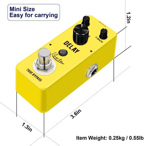 Гітарна педаль ефектів дилей Rowin LEF-314 Analog Delay для електрогітари електрогігітарі гітарі гітари | Зображення 3