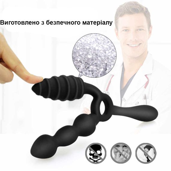 Силиконовая Анальная пробка 3 в 1 | Зображення 1