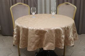 Cкатерть Kayra жаккардовая “Вензель”, круглая Ø 160 cм Бежевый