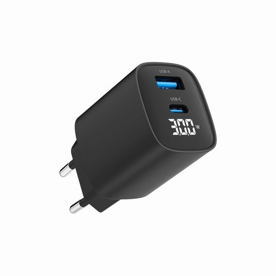 Мережевий зарядний пристрій Gembird TA-UC-PDQC30LCD-BK-01 | Зображення 3