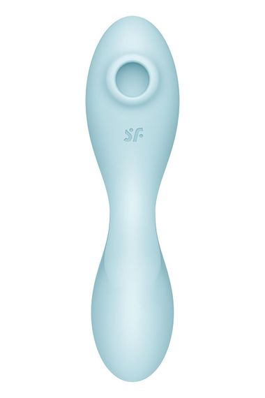 Вакуумний смарт-стимулятор із вібрацією Satisfyer Curvy Trinity 5 (Blue)  (м'ята упаковка!!!) | Зображення 2