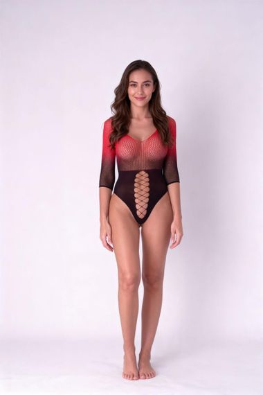 Боді Passion BS118 black/red Sex Aura | Зображення 3