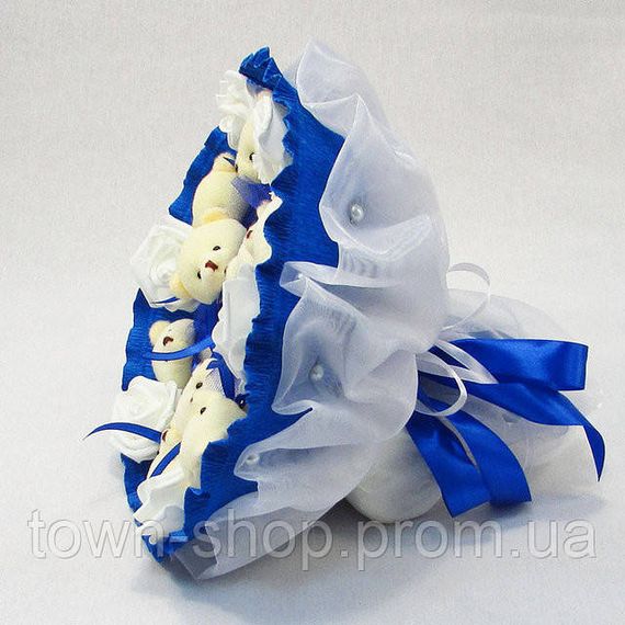 Букет из мягких игрушек 9 мишек 5339IT синий | Зображення 3