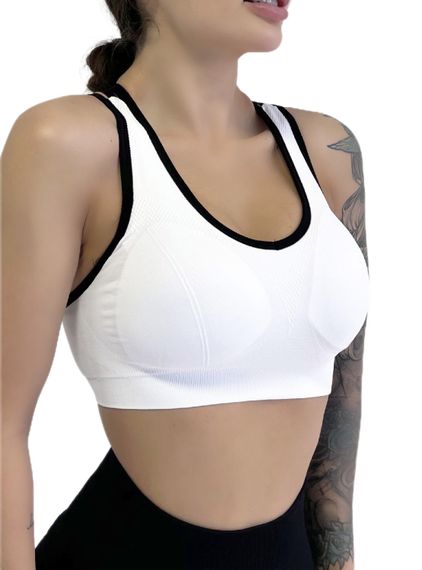 Спортивний топ пуш ап для фітнесу LILAFIT Білий з чорними вставками S (LFB000014)