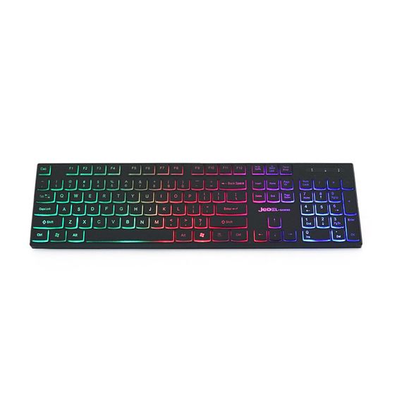 Клавиатура с подсветкой USB JEDEL K510, длина кабеля 170см, (Eng), (483х188х35 мм) Black, 104к, Q20 | Зображення 2