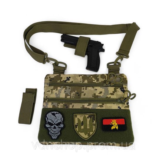 Нагрудна сумка розвантаження, Чоловіча тактична сумка барсетка через плече маленька брезентова XY-49 | Зображення 2