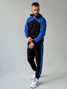 Костюм чорний з синіми вставками