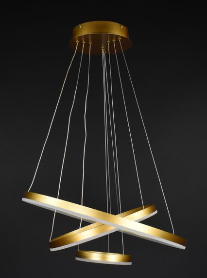 Люстра світлодіодна підвісна LED світильник для квартири на стелю лед 27776 Золото 25-180х60х60 см. | Зображення 2