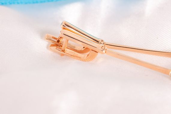 Женские серьги из красного и белого золота с топазами | Зображення 3