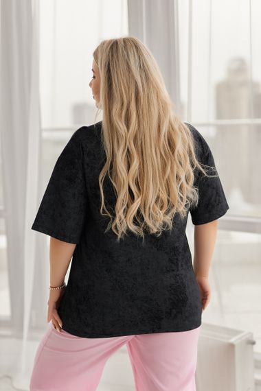 Женская свободная футболка Labubu варенка тай дай цвет черный, размер 42/44, GF05256 | Зображення 2