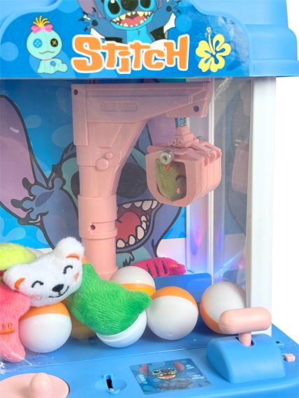Ігровий гральний автомат хватайка з клешнею Стіч Stich кран з іграшками claw machine з монетками музикою підсвіткою живлення USB | Зображення 6