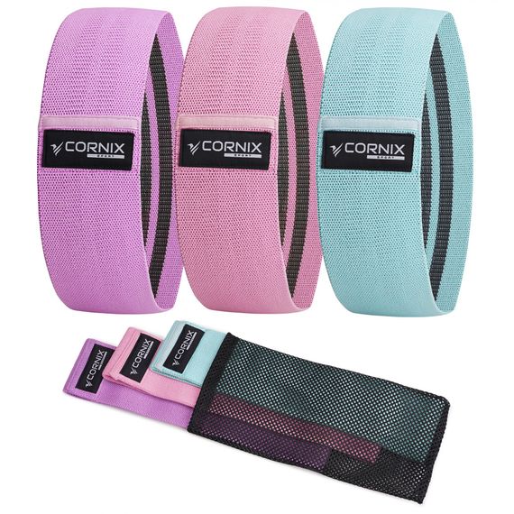Резинки для фітнесу та спорту із тканини Cornix Hip Band набір 3 шт XR-0048 | Зображення 3