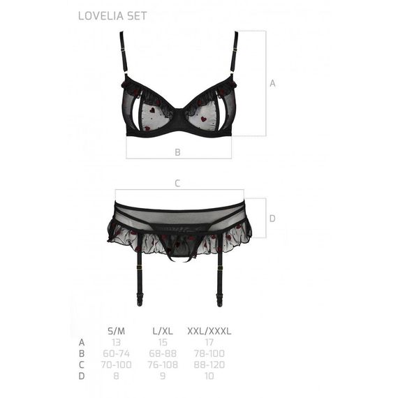 Сексуальний комплект з поясом для панчіх LOVELIA SET black L/XL - Passion, S/M | Зображення 6
