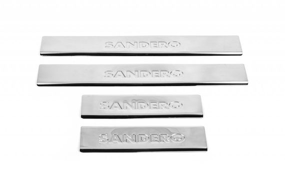 Накладки на пороги Carmos V2 (4 шт, нерж.) для Dacia Sandero 2007-2013 гг