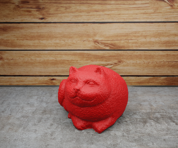 Статуетка  товстий кіт (Fat Cat) Червона | Зображення 1