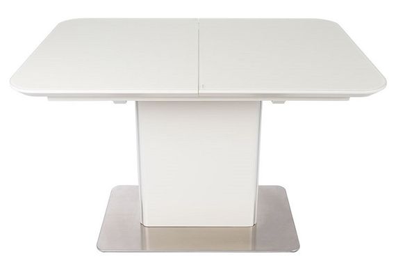 Стіл обідній розкладний Barrie (Баррі) білий, гартоване скло 120(160)х80х76 см