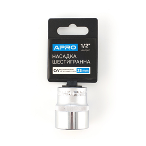 Насадка шестигранна 1/2" 23 мм CrV APRO
