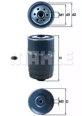 Фільтр паливний MAHLE/KNECHT HYUNDAI Santa Fe, i30, i40/KIA Optima 11, MAHLE/KNECHT (KC503D) | Зображення 1