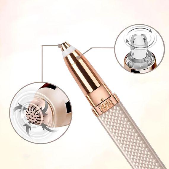 Жіночий тример для брів 2в1, з USB та 2-ма насадками, Blawless MA-3, Рожевий / Акумуляторний епілятор для обличчя | Зображення 4