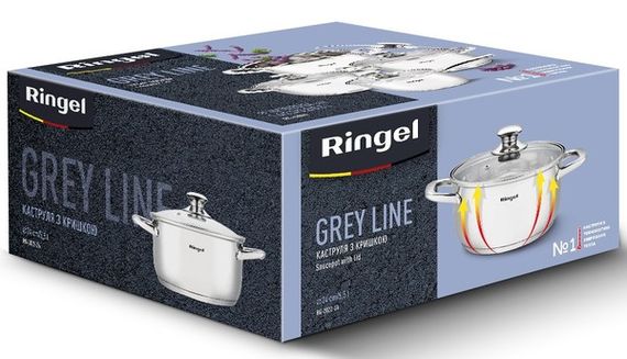 Каструля Ringel Grey line (5.5 л) 24 см | Зображення 5