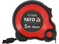 Рулетка YATO Польша : L= 5 м x 19 мм, з сталевою стричкою, нейлоновим покриттям, подвийним блокуванням